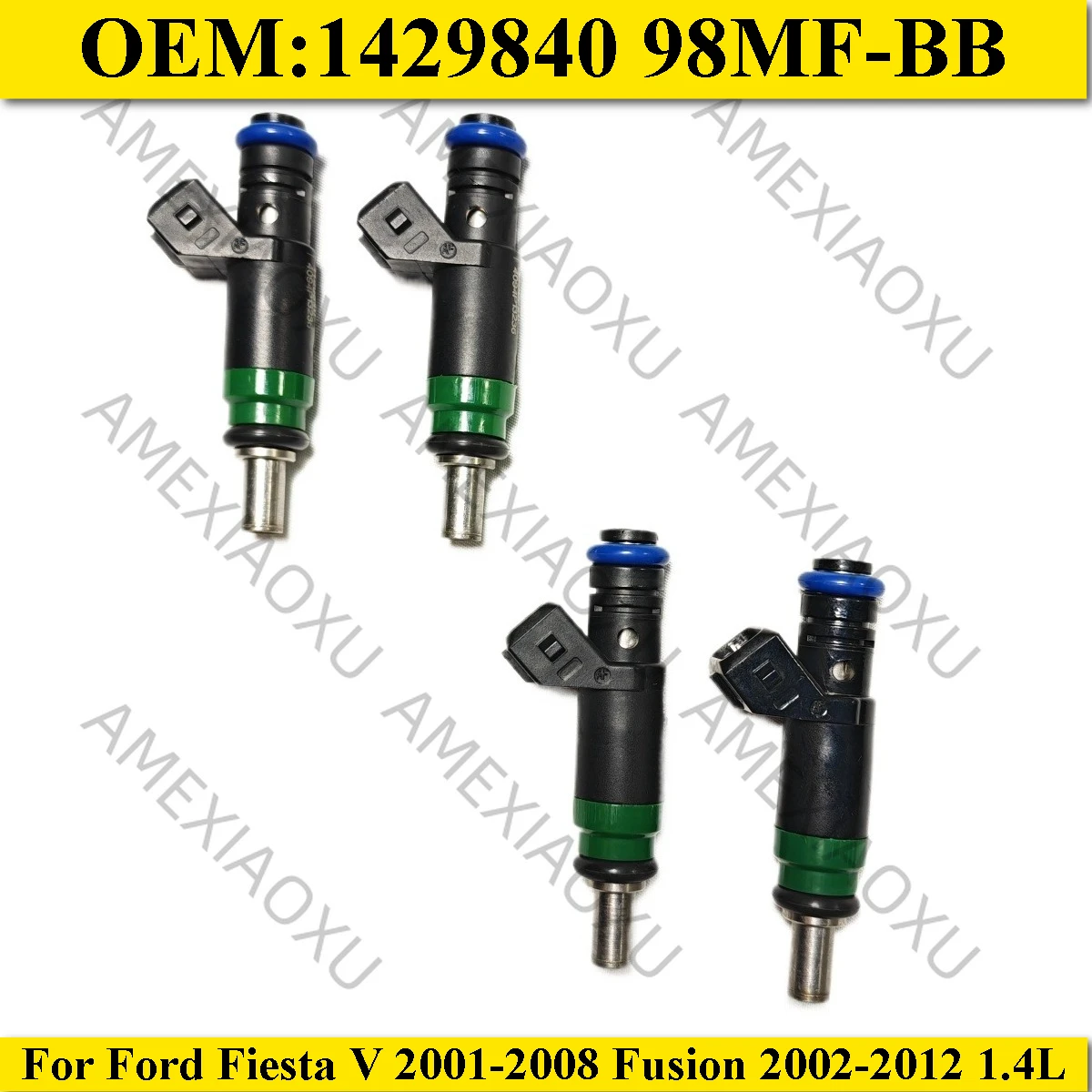 

4 шт. 1429840 98MF-BB топливные форсунки для Ford Fiesta V 2001-2008 Fusion 2002-2012 1.4L AMEXIAOXU