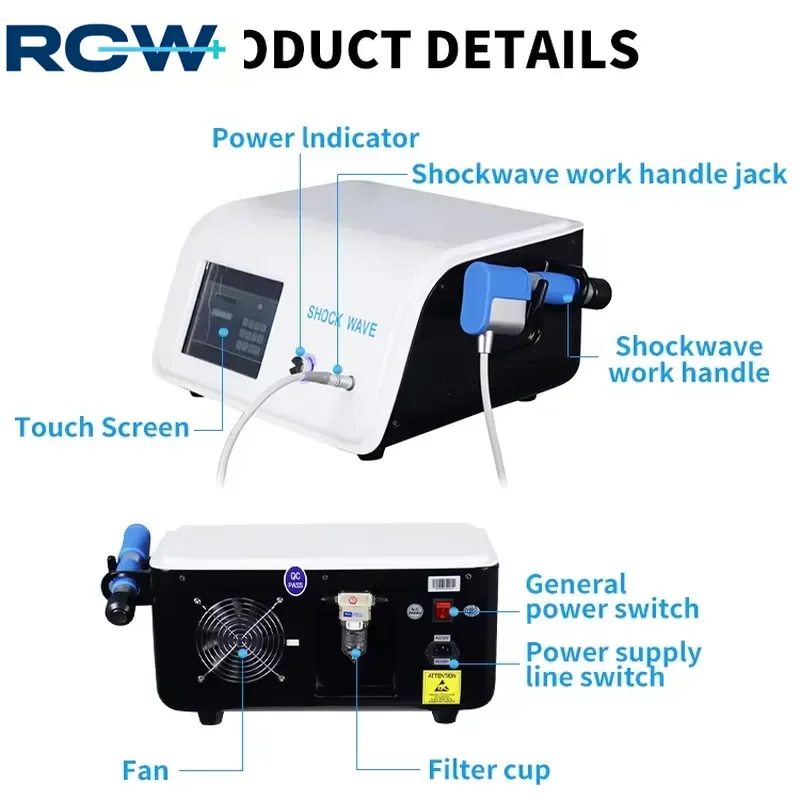 RCW Focus Eswt Shock Wave Machine Muscle Pain Achillodynia Shock Wave Physical Shockwave Therapy Machine