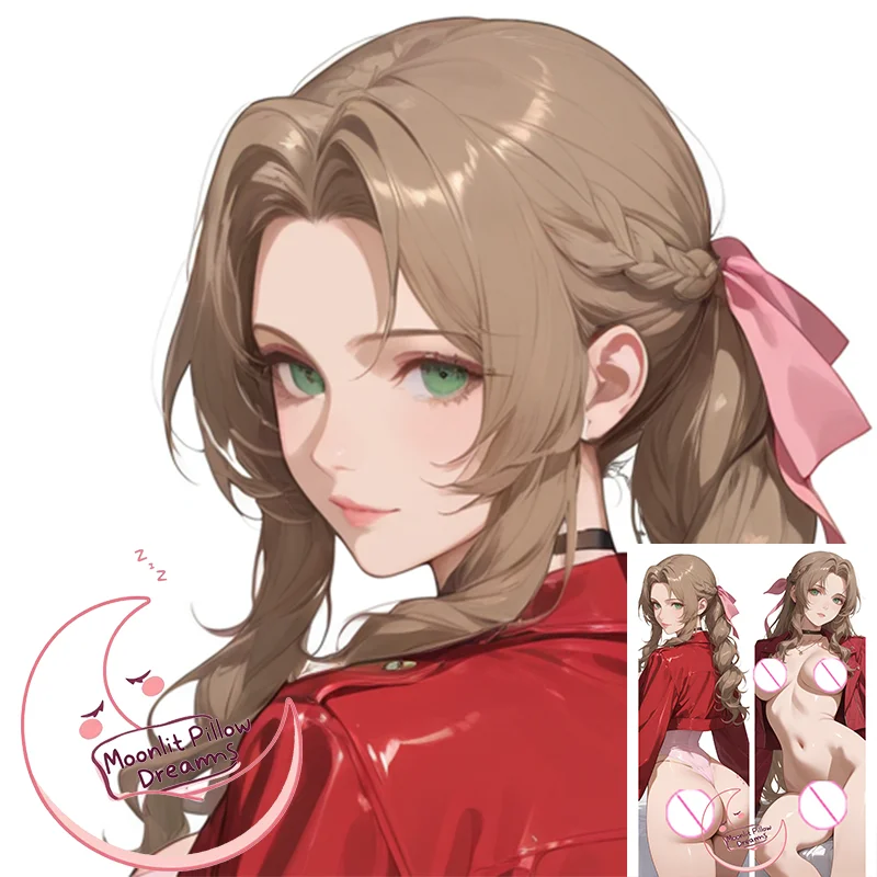 

Наволочка для тела Aerith Anime Dakimakura - 2-сторонний трикотаж 50x150 см, двухсторонняя R18 + подушка для обнимания Waifu для отаку, подарок для взрослых