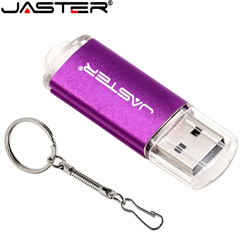 JASTER Creative USB Flash Drive Blue Purple 128GB Mini Metal Pen Tray with Keychain 64GB 32GB 16GB Business Gift Memory Stick