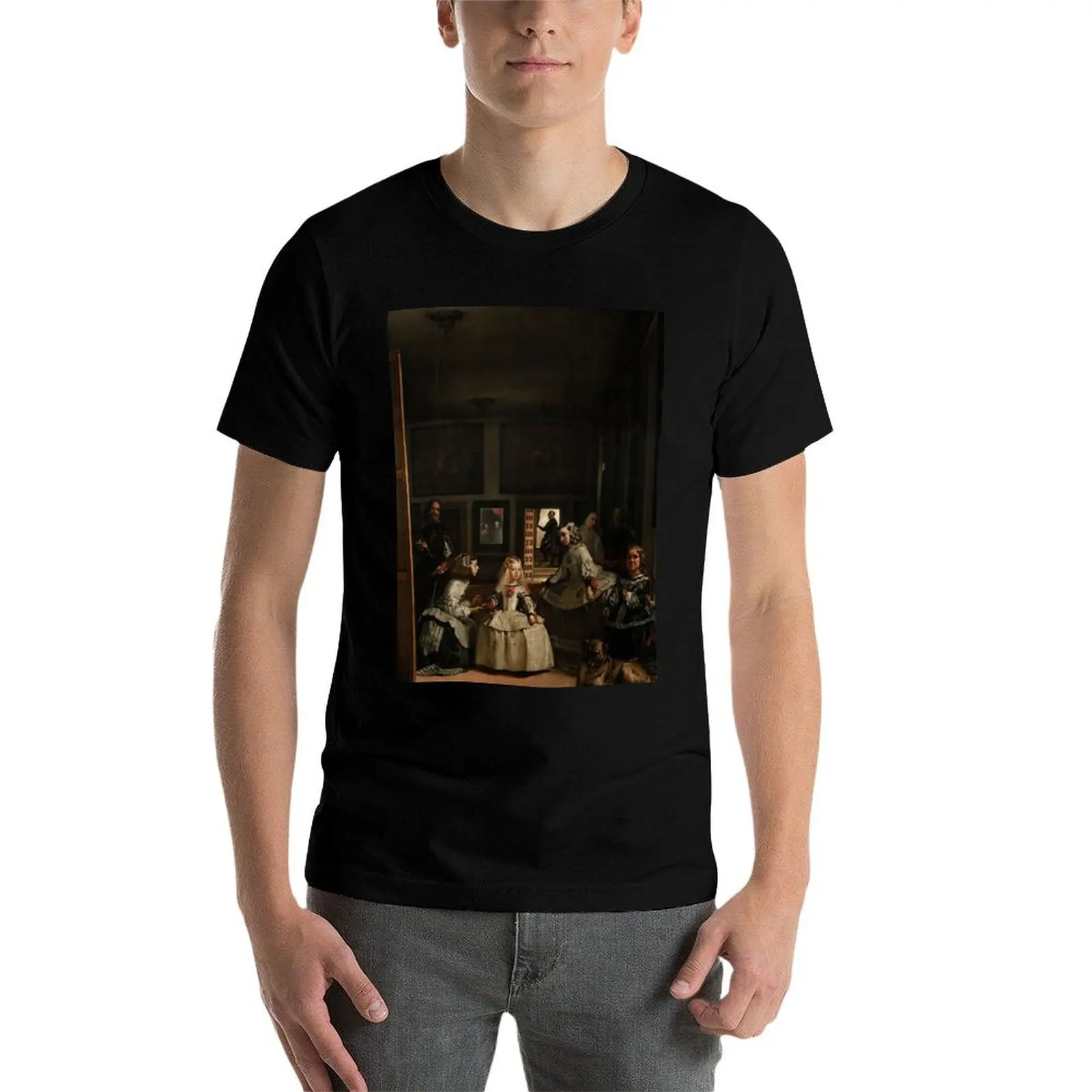 Las Meninas - تي شيرت دييغو فيلازكيز للرجال تي شيرت قطن 100% تي شيرت للرجال باللون الأبيض