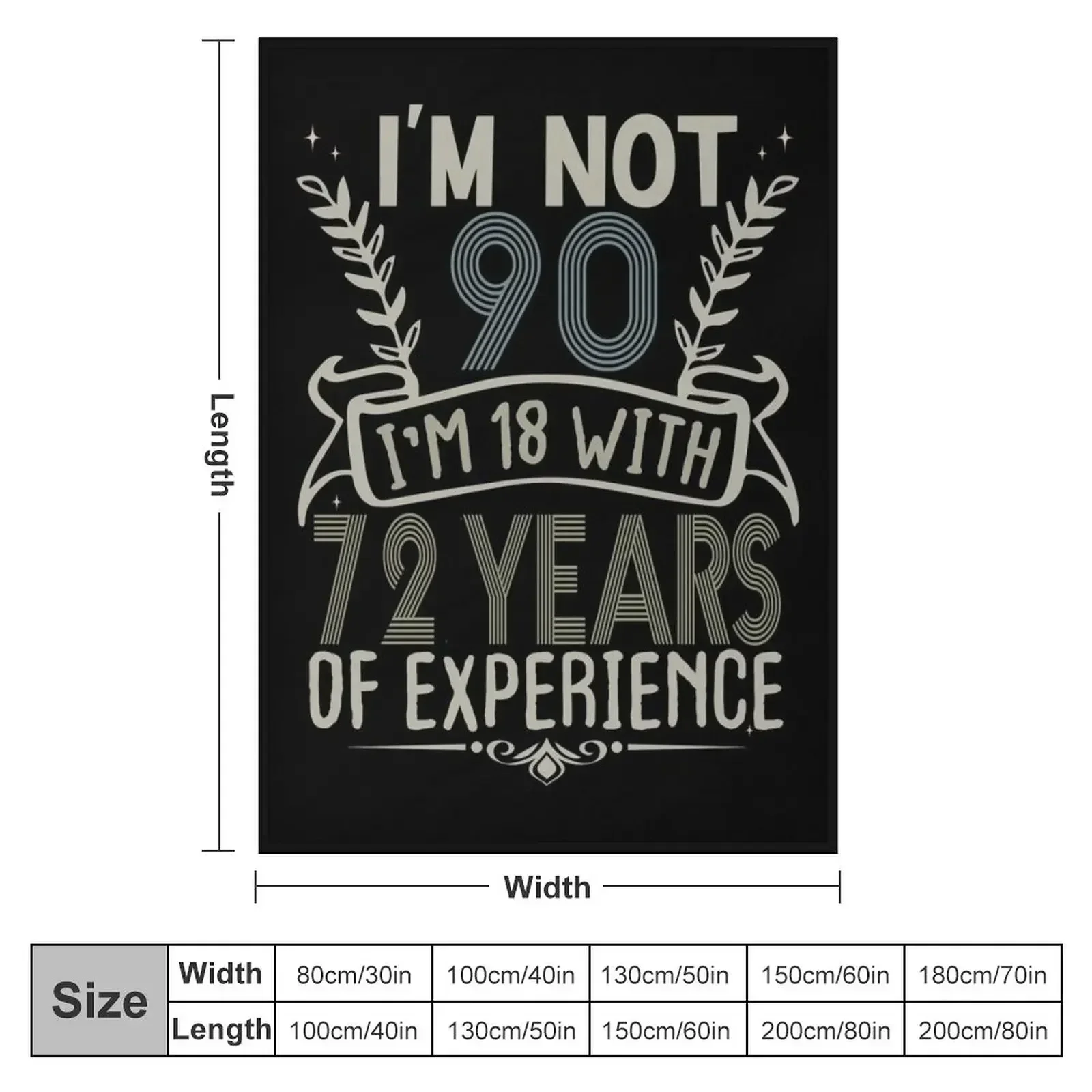 I'm not 91 I'm 18 With 72 Years Experience Funny 90th Happy Birthday Throw Blanket Personalized Gift Luxury Throw Blankets