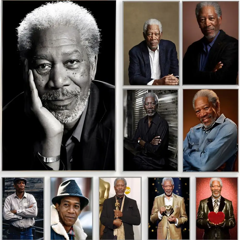 classic actor m-morgan freeman Poster Classic Wall Art  Home Decor  Peel and Stick Unframed