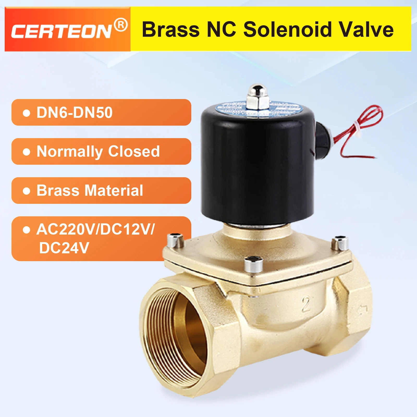 Brass Electric Solenoid Valve 1/2