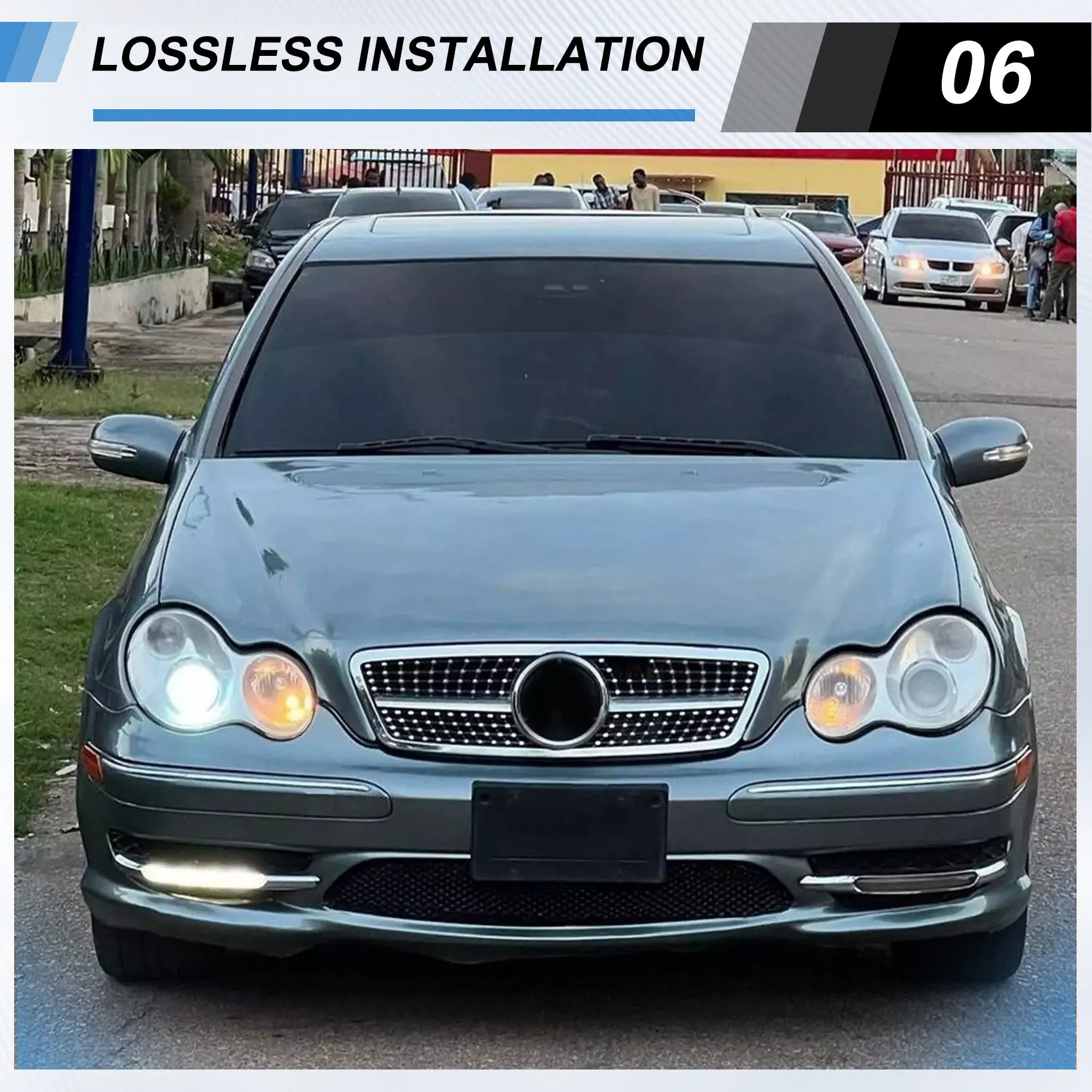 

Решетка переднего бампера для Mercedes-Benz C-Class W203 2000-2006 Chrome