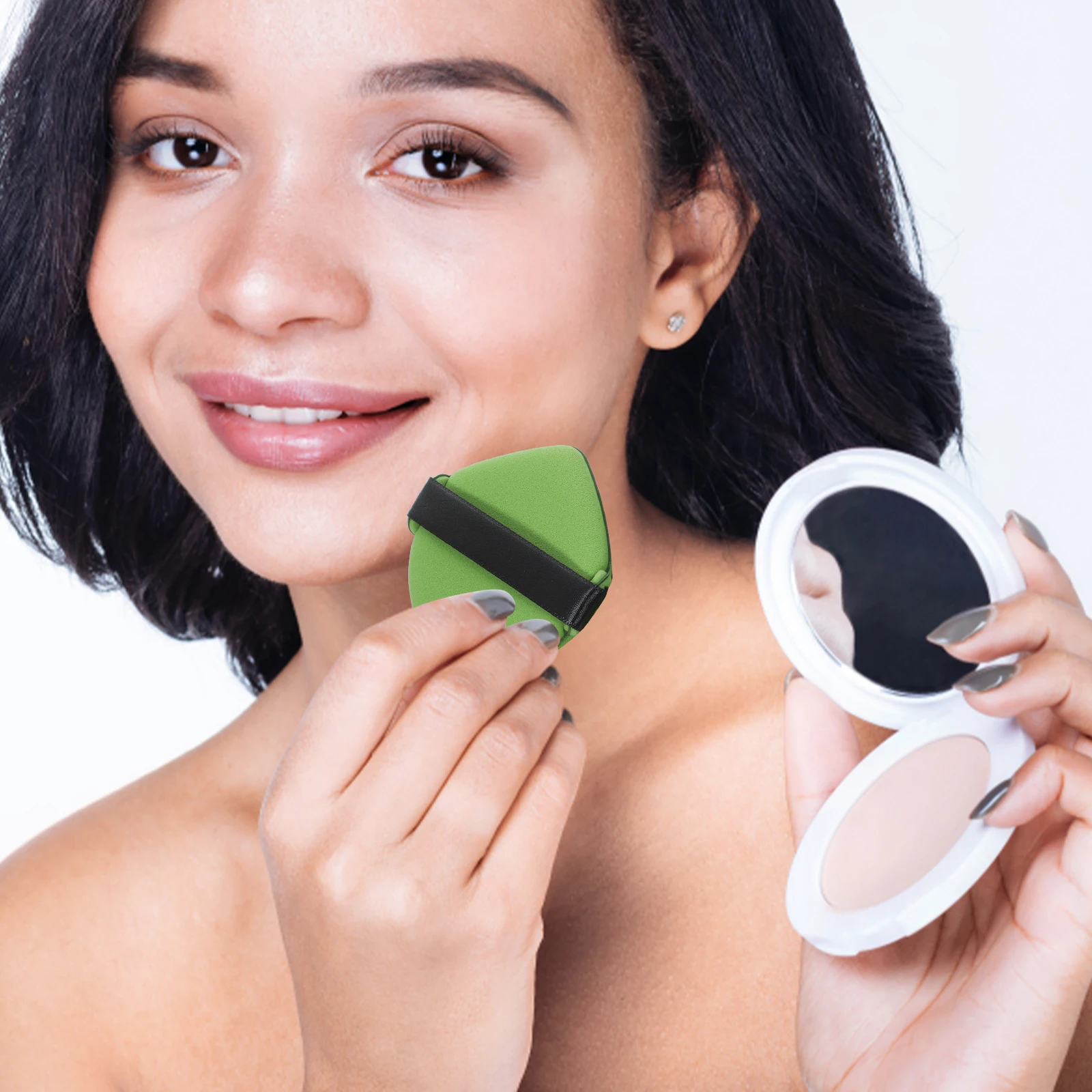 

2Pcs Makeup Double sided Enlarge Wet Dry Foundation Concealer Compact Size All Skin Types Powder Beauty Tools