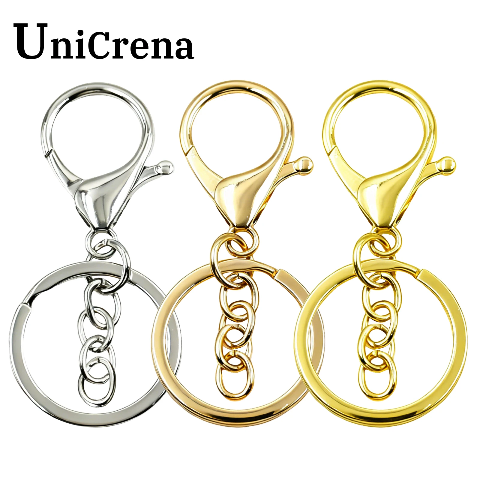 

Lobster Claw Clasps Keychain Trigger Clasp with Key Rings Secure Lock Clasps for Dog Tags Backpacks DIY Crafts Jewelry Making