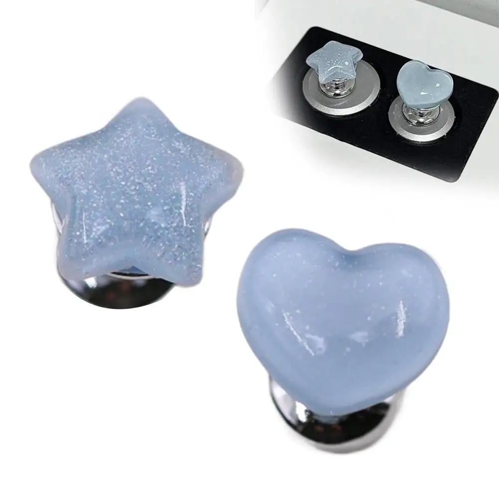 1 Pair Cute Heart & Star Shaped Toilet Buttons Pusher for Long Nail Protect, Toilet Flush Tank Button Creative Toilet Accessory