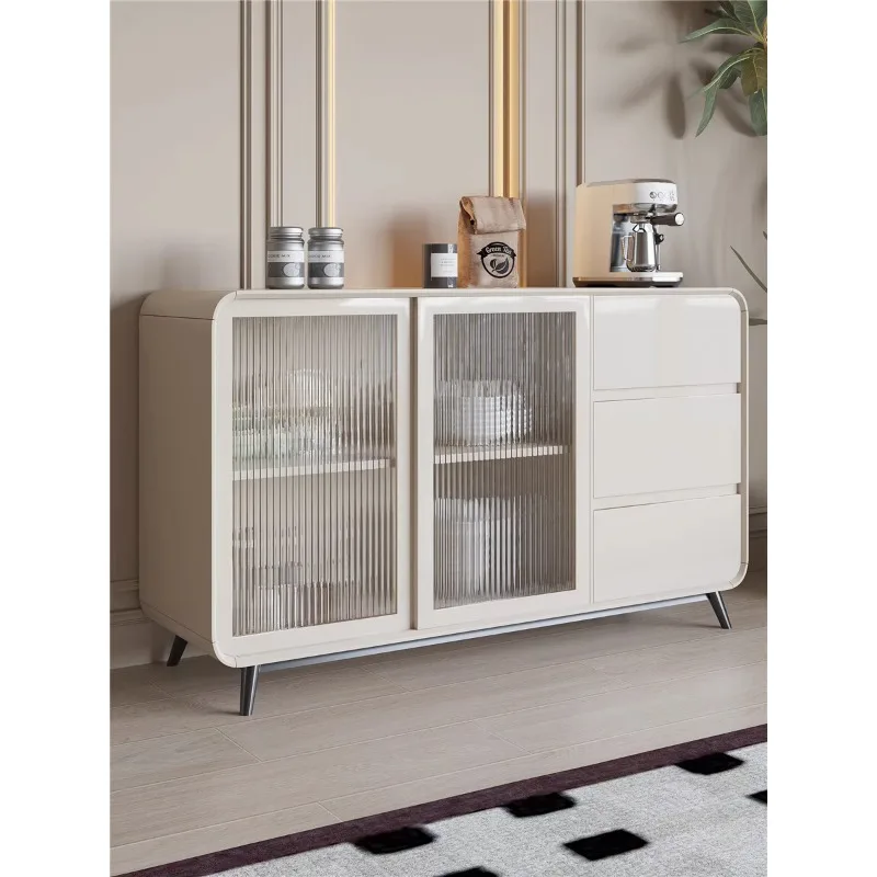 Solid wood dining side cabinet integrated against the wall tea cabinet entrance locker living room storage cabinet light luxury