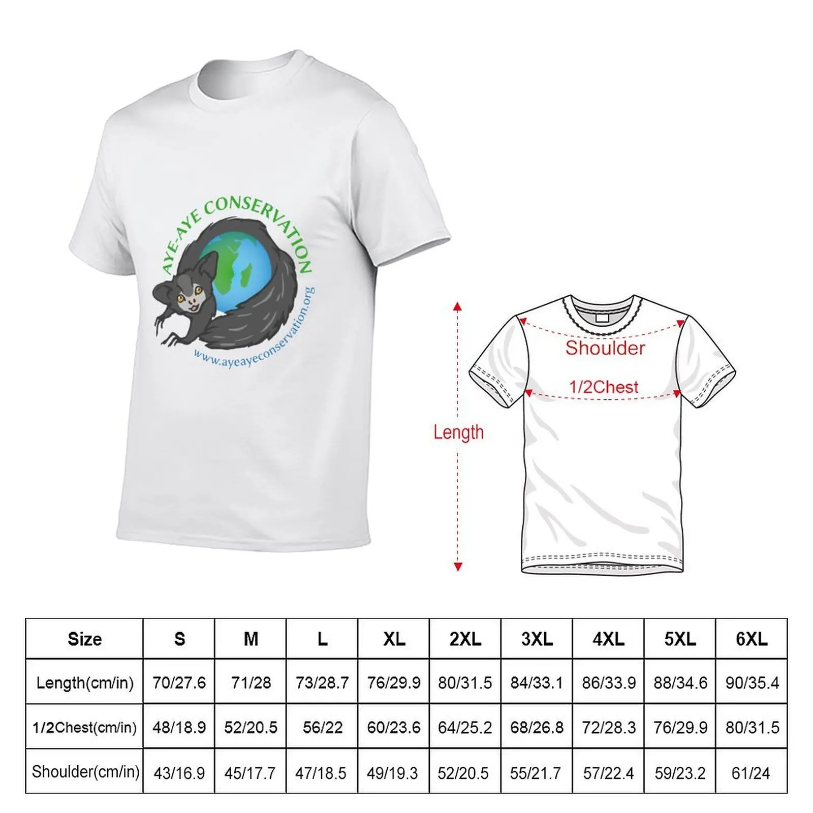 Aye-Aye Conservation New Logo T-Shirt man t shirt cotton funny t shirts cotton T-Shirt