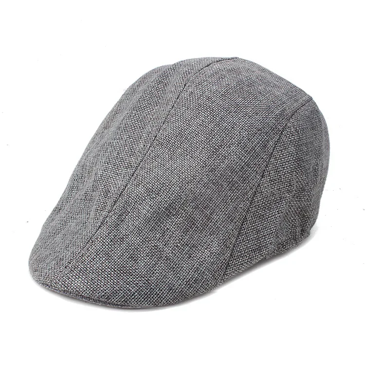

Men's Summer Hat - Pure Color Linen Beret Cap, Vintage Director Hat for Elderly, Grandpa Casual Caps