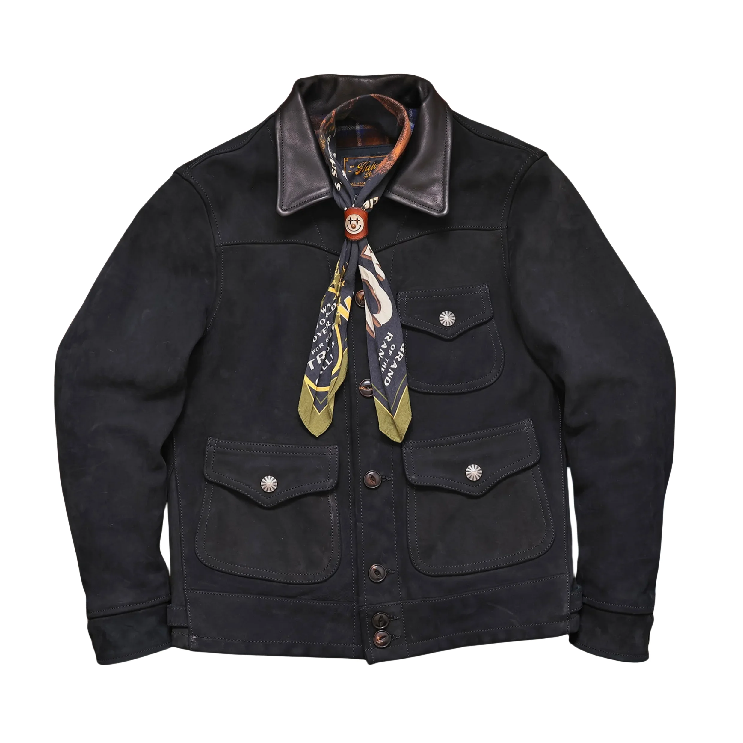 Black Autumn Leather Jacket Men Retro Style Plus Size 5XL Genuine Natural Cow Suede Turn-Down Collar Single Breasted Coat