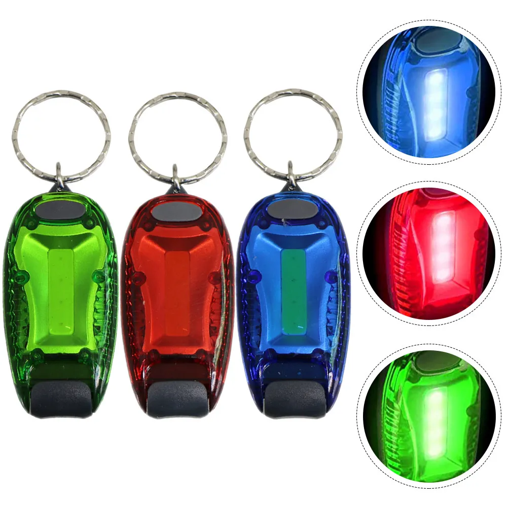 3Pcs Cycling Warning Light Portable LED Safety Lamp Multifunctional Running Walking Night Outdoor Keychain Warning Light