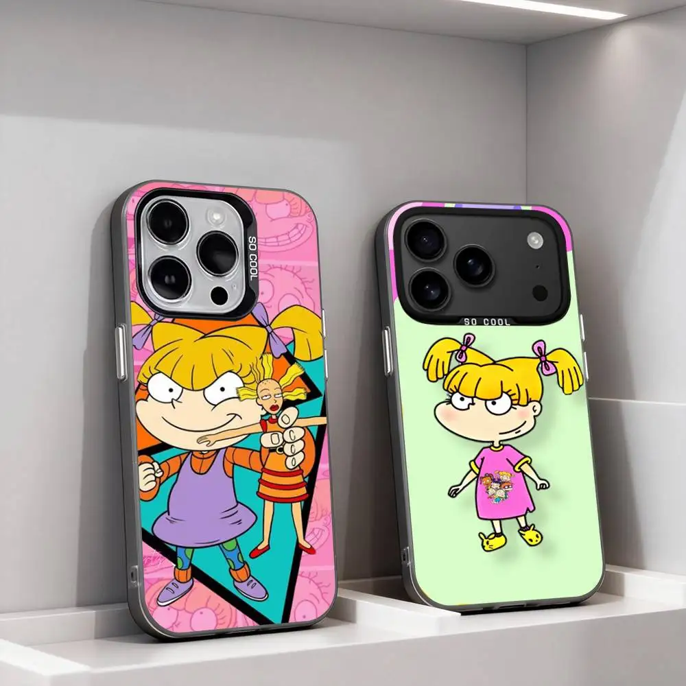 

R-Rugrat Chuckie A-AngelicaS For iPhone17,16,15,14,13,12,11,Pro,Max,Plus,E,Air,Mini Anti Fall Black Matte Hard Bumper Phone Case