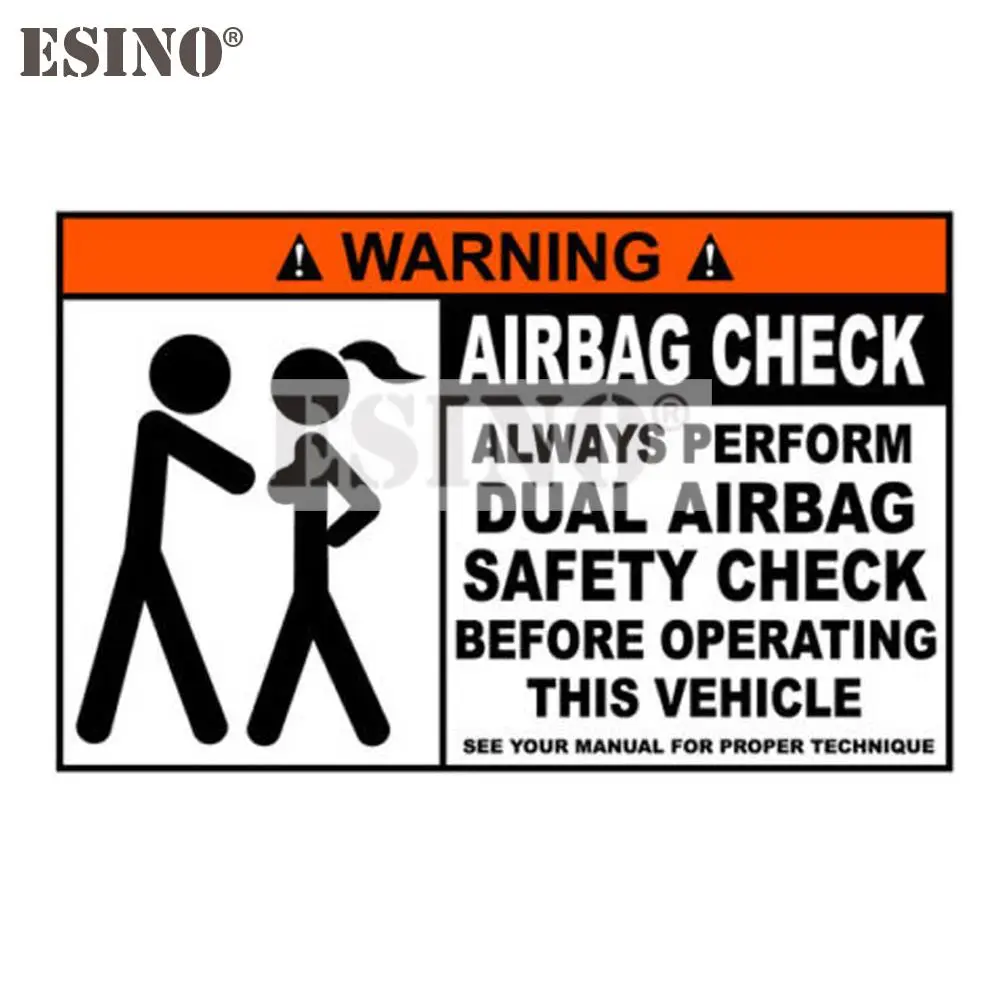 Car Styling Funny Warning Airbag Check Decorative Car Accessory Creative PVC Waterproof Sticker Car Whole Body Vinyl Decal