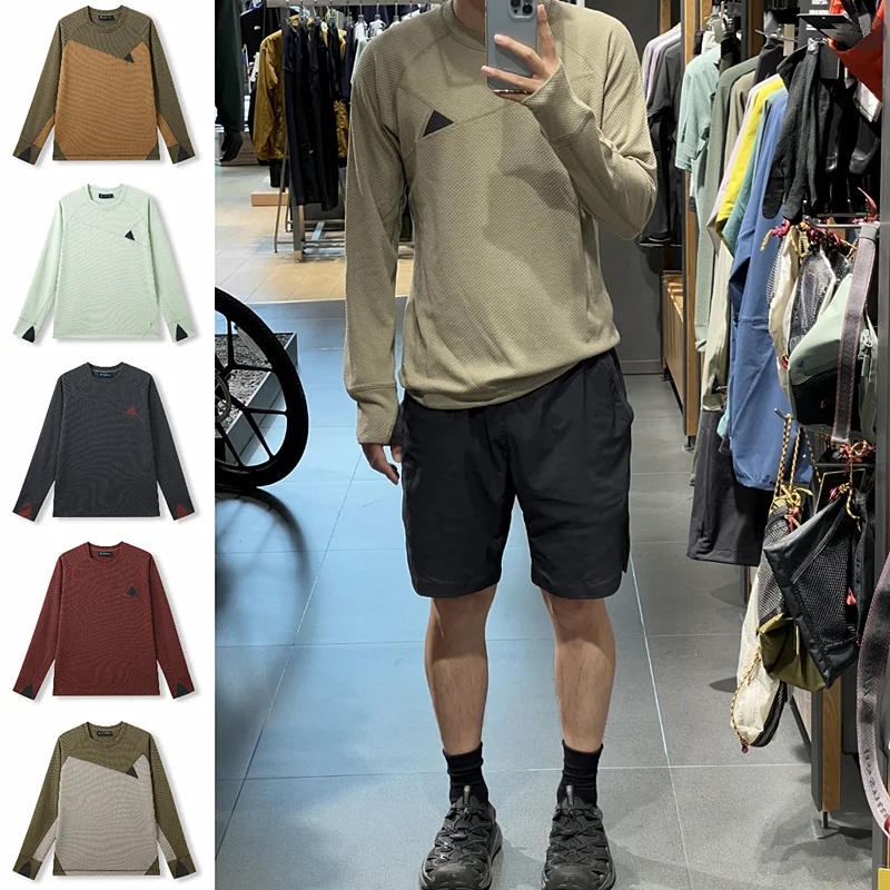 High End Woolen Long Sleeve T-Shirt for Men And Women Casual Outdoor Wear Quick Dry Breathable Comfortable Spring Summer Top