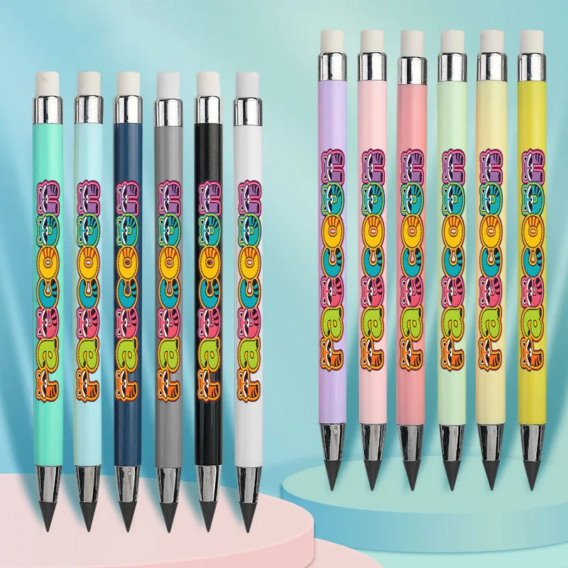 

12 Raccoon Text Pattern Eternal Pencil Macaron Color Hard to Break Pencil Student Sketching Pencil