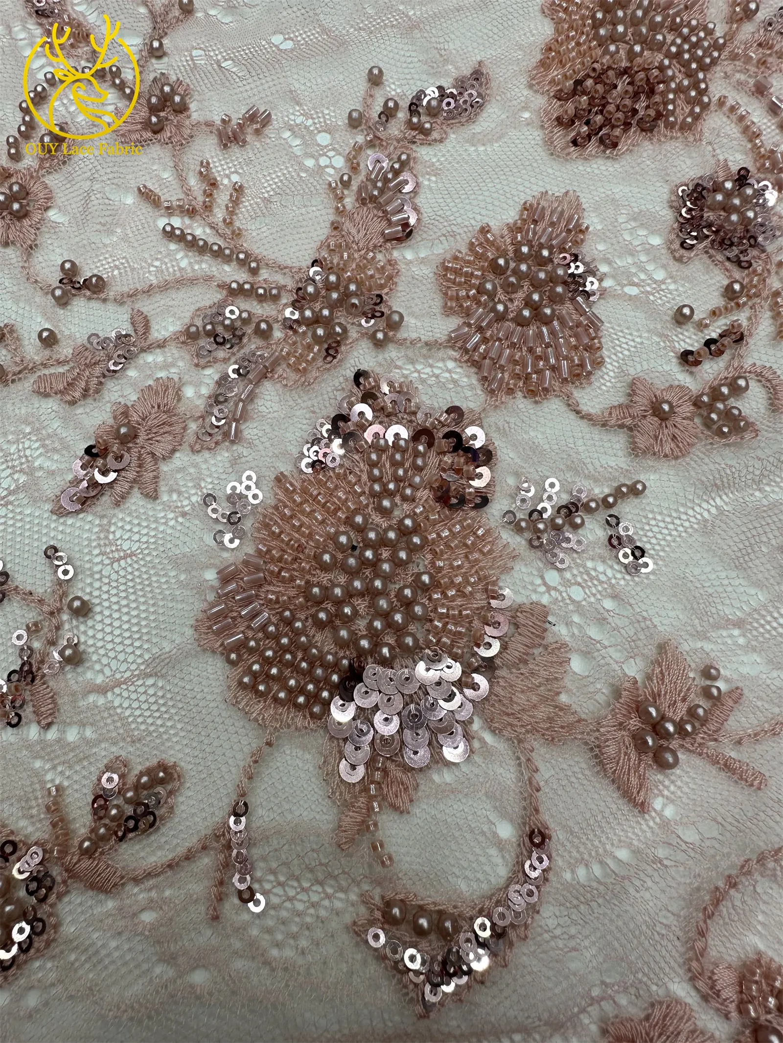 Afrikanischer Spitzenstoff, französische Kordelstickerei, Perlen, Pailletten, Tüllnetz für Damen, Hochzeit, Party, Kleid, Nähen, hohe Qualität, 5 Yards – Detail 12