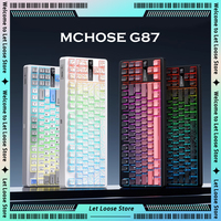 MCHOSE G87 Mechanical Keyboard 2.4G Wireless Bluetooth Knob Switch RGB Light Hot Swap Gasket Long Battery Life Keyboard In Stock