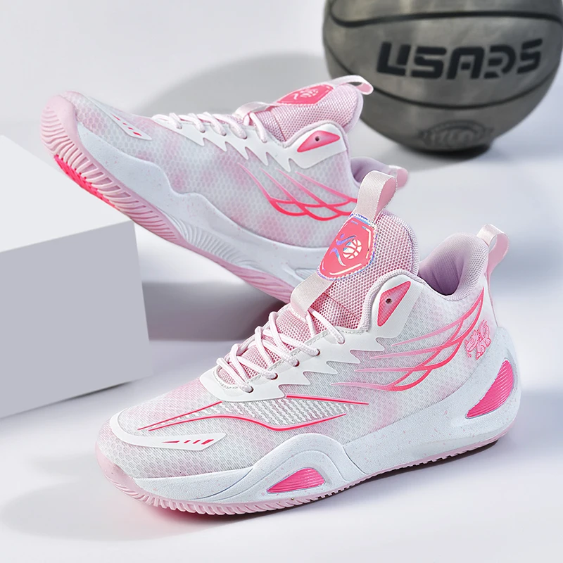 Men's Fashionable Basketball Shoes - Unisex High-Top Sneakers with Comfortable Laces and Shock-Absorbing Air Cushion Design, Suitable for Outdoor, Training, and Walking, All-Season Sports Shoes |   Fashionable Basketball Shoes |   Durable Soles Share