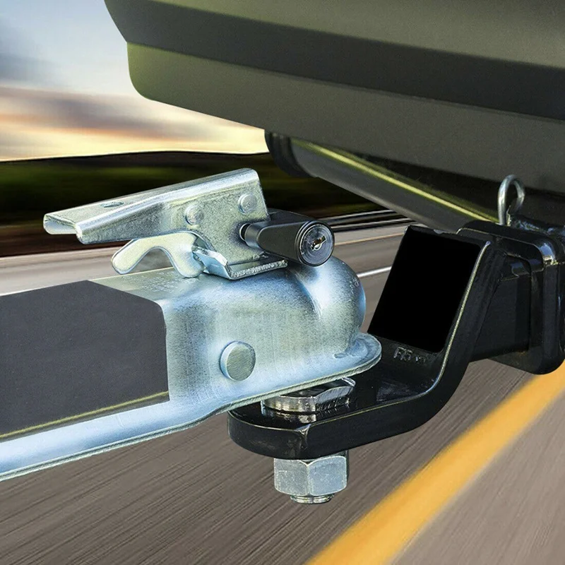 1pc Anti-theft Trailer Hitch Lock Trailers Coupler Padlock Hook Connector Tongue Locks Hitch Security Protector Zinc Alloy