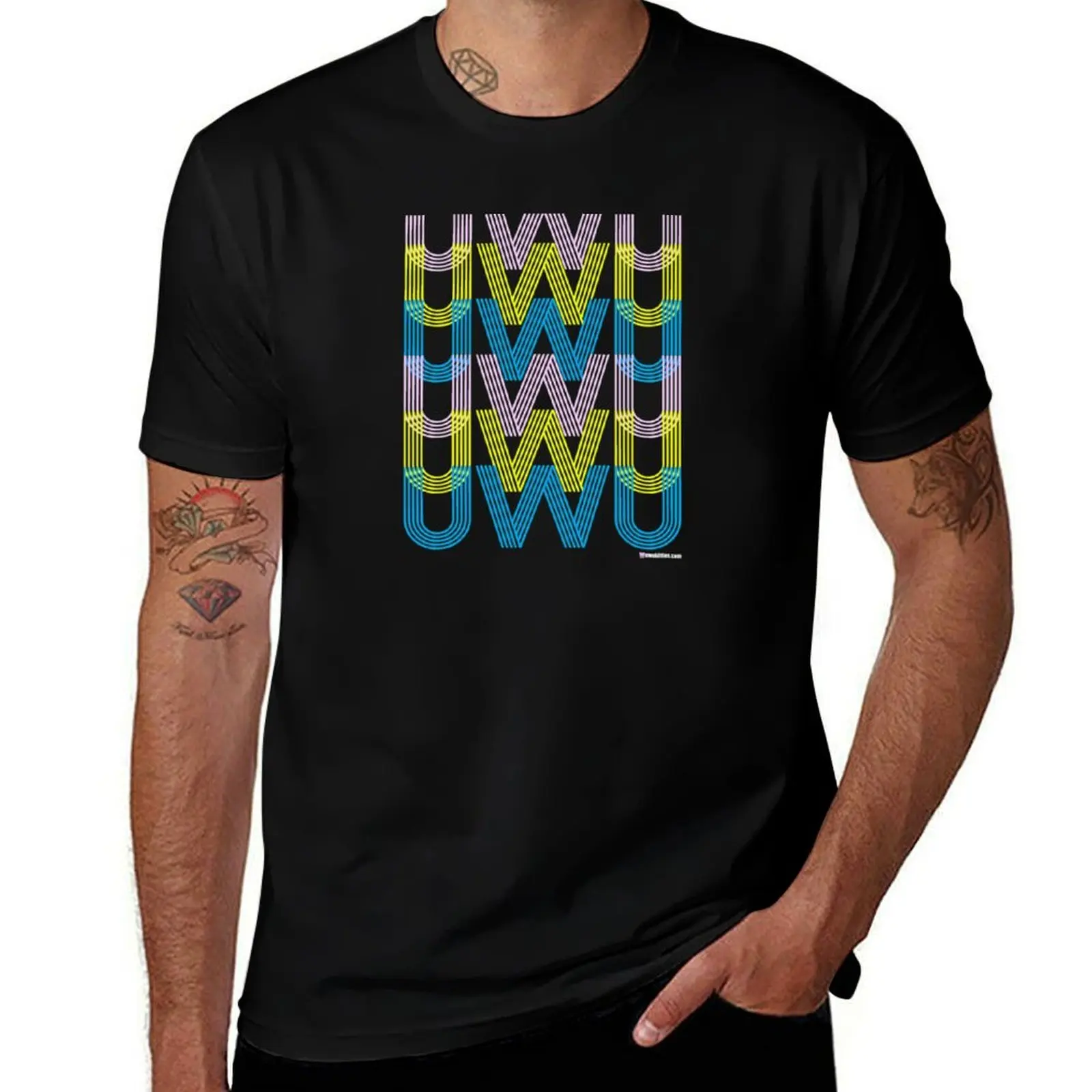 

UwU Kitties: UWU - Happy Anime Face T-Shirt Daily Wear Print T-Shirt