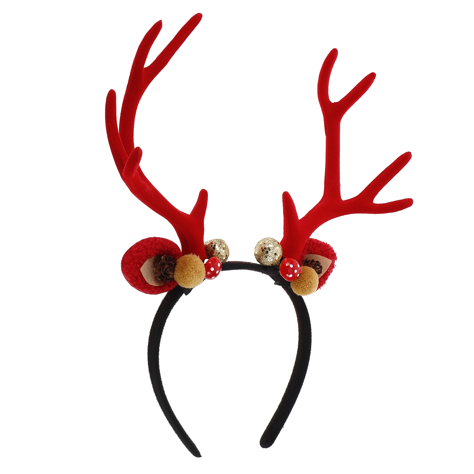 

Christmas Reindeer Antlers Headband Adult Holiday Party Accessory Pine Cone Detail Festive Spirit Enhancer Whimsical Deer Horn