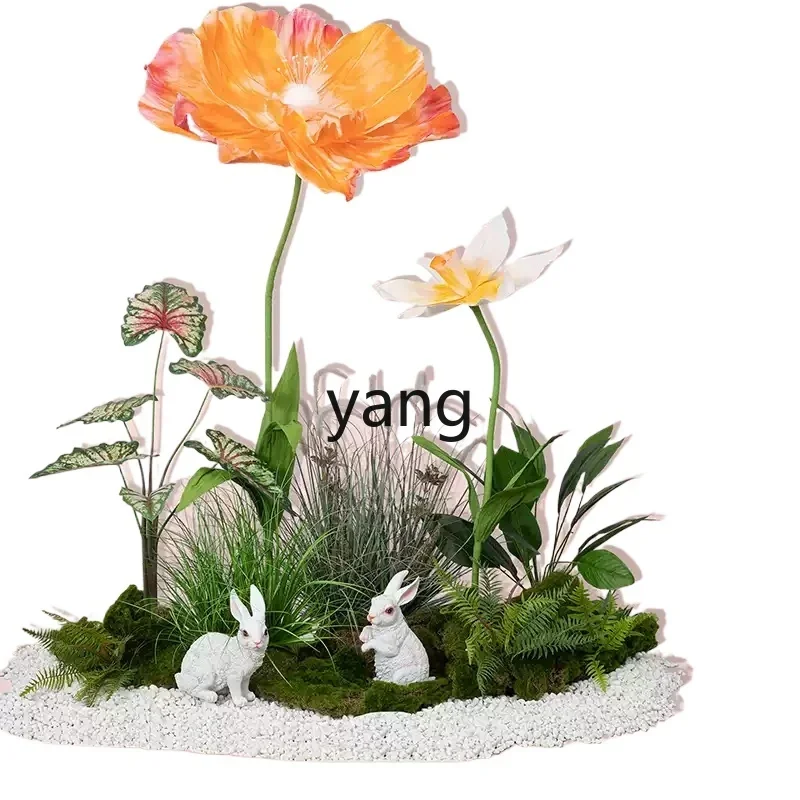 

Lhh clothing store window decoration colored paper flower plant landscaping shopping mall display simulated flower