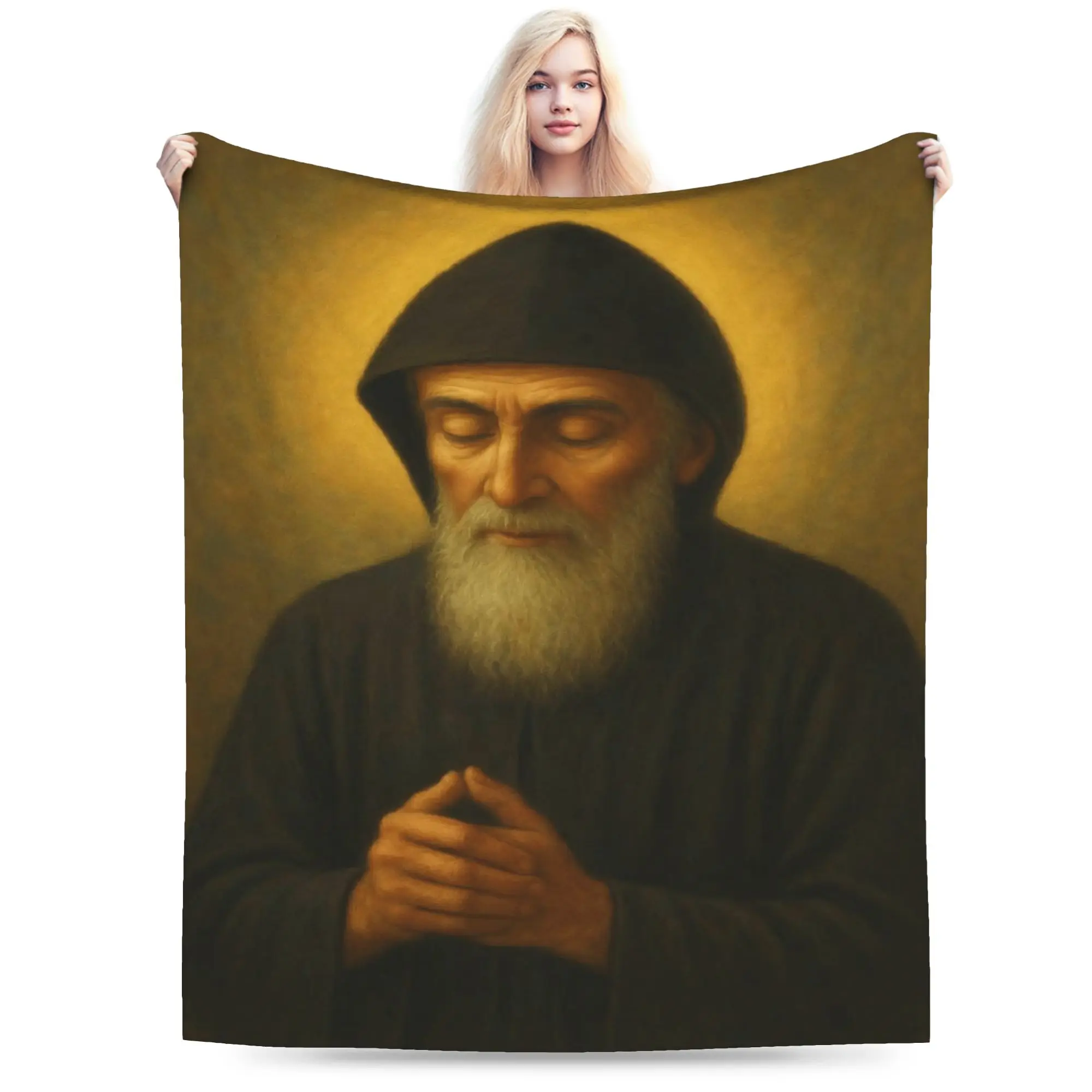 Super Soft Saint Charbel Throw Blanket Premium Flannel Fleece Lightweight  Bed Blanket Warm Plush Blankets All Season Use