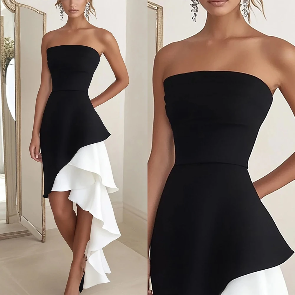 Customized Strapless Ankle Length Sleeveless Vestido De Festa De Casamento Kate Middleton Dress Robes De Soirée فستان احمر 원피스