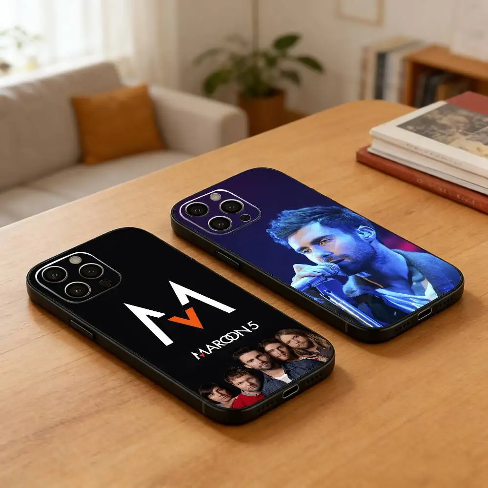 

M-Maroon 5 Band A-Adam Levine Phone Case For iPhone17,16,15,14,13,12 Plus,Max Soft Silicone Black Cover