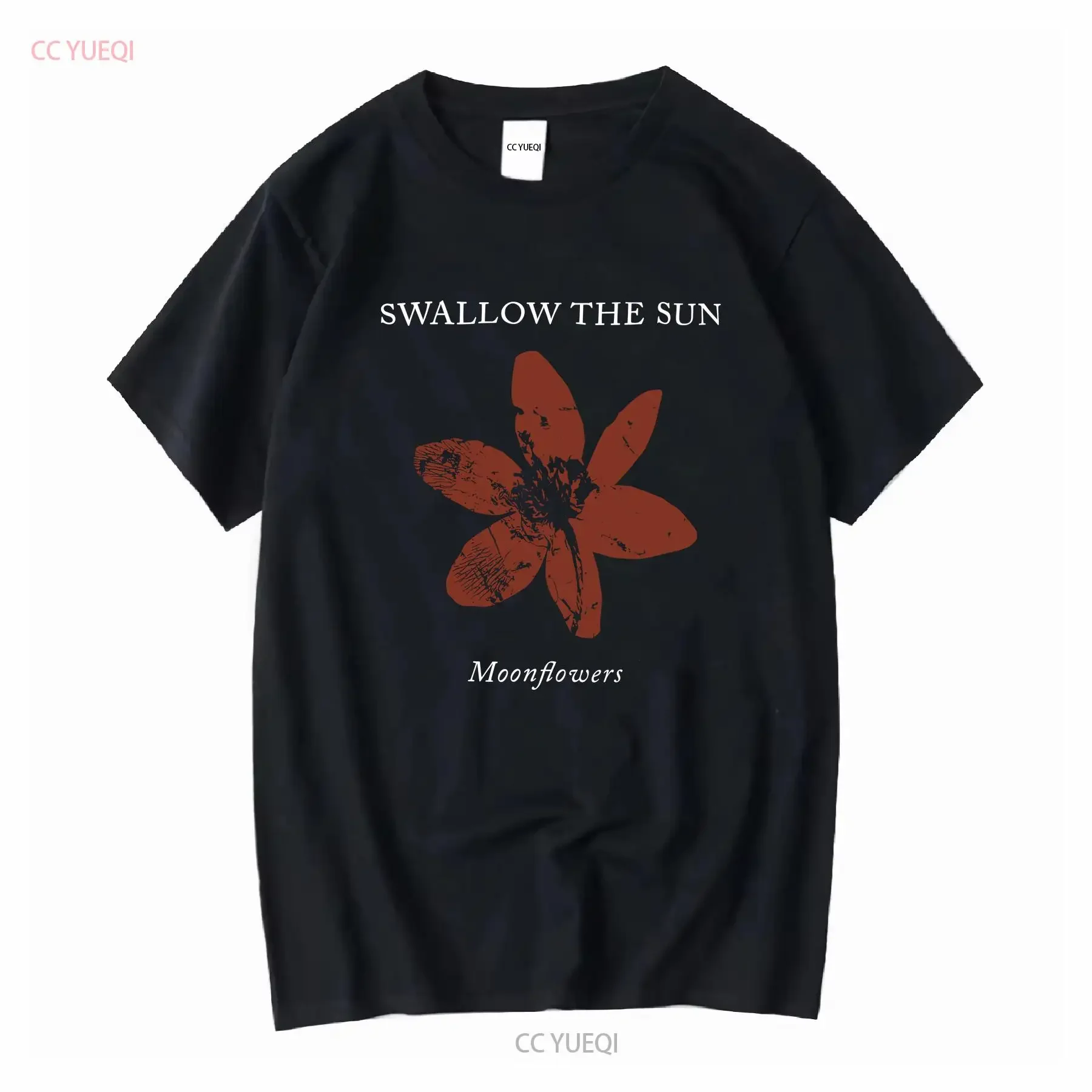 Swallow The Sun Band T Shirt 2021 Tour Moonflowers Death Metal Double Sided Mens M vintage Washed graphic Stretched Versatile