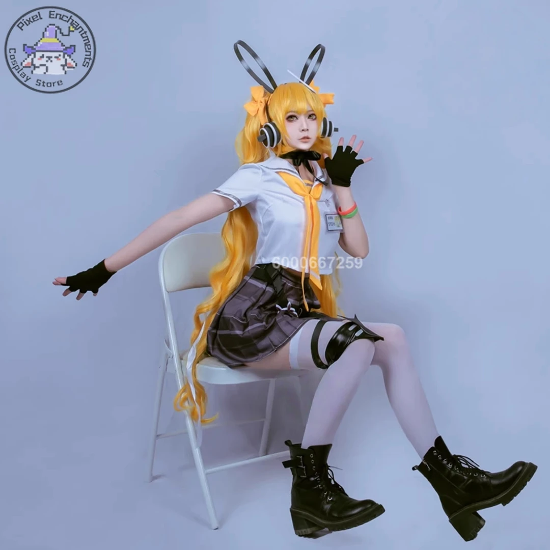 

Top Game Honor of Kings Cosplay Manga Crossover Costume Anime Angela Role Playing JK Uniform Dress Wig for Women ComicCon Party