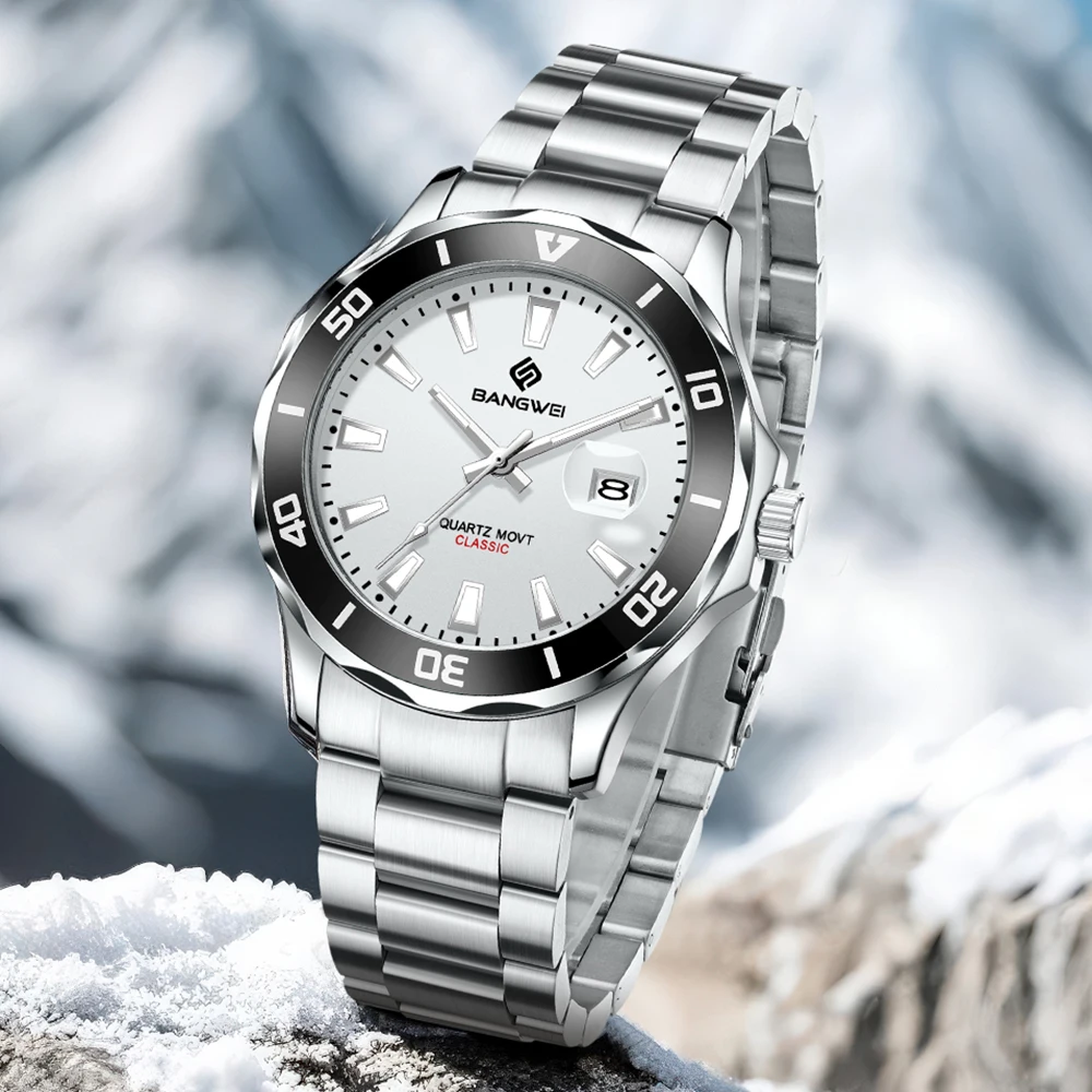 LIGE ใหม่นาฬิกาผู้ชายแบรนด์หรูธุรกิจนาฬิกาส่องสว่างกันน้ำชายนาฬิกาปฏิทินผู้ชายนาฬิกาข้อมือควอตซ์-