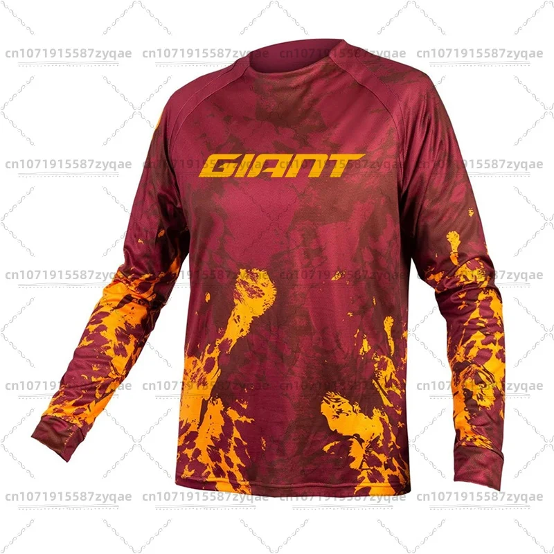Giant Cyclist Long Sleeve Shirt BMX Bicycle T-Shirt, MTB T-Shirt, Motorcycle Off-Road Endurance T-Shirt, DH Off-Road T-Shirt - Image 5