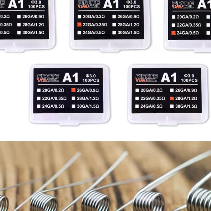100Pcs/box High Quality A1 Coil Wire Heating Resistance Premade Coils DIY Prebuilt Coil Wire 3.0 Circle Diameter