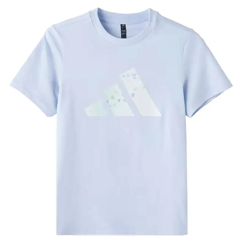 Hot 2026 Sport Adidas Women T Shirt Regular Fit Single Jersey Knit HD Color Changing Print Short Sleeve Top KS2867