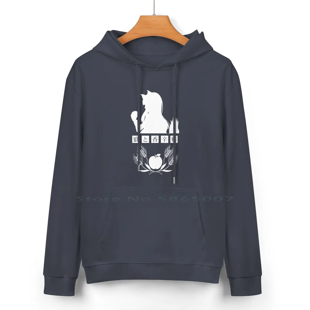 Wise Wolf ( White ) Pure Cotton Hoodie Sweater 24 Colors Furry Okami Kanji Japan Anime Manga Koshinryo White Spice And Wolf