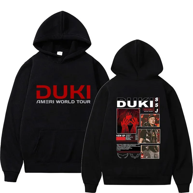 2025 Duki Ameri World Tour Hoodies New Art Aesthetic Clothing Casual Women Men Pullovers High Street Loose Sweatshirt Streetwear