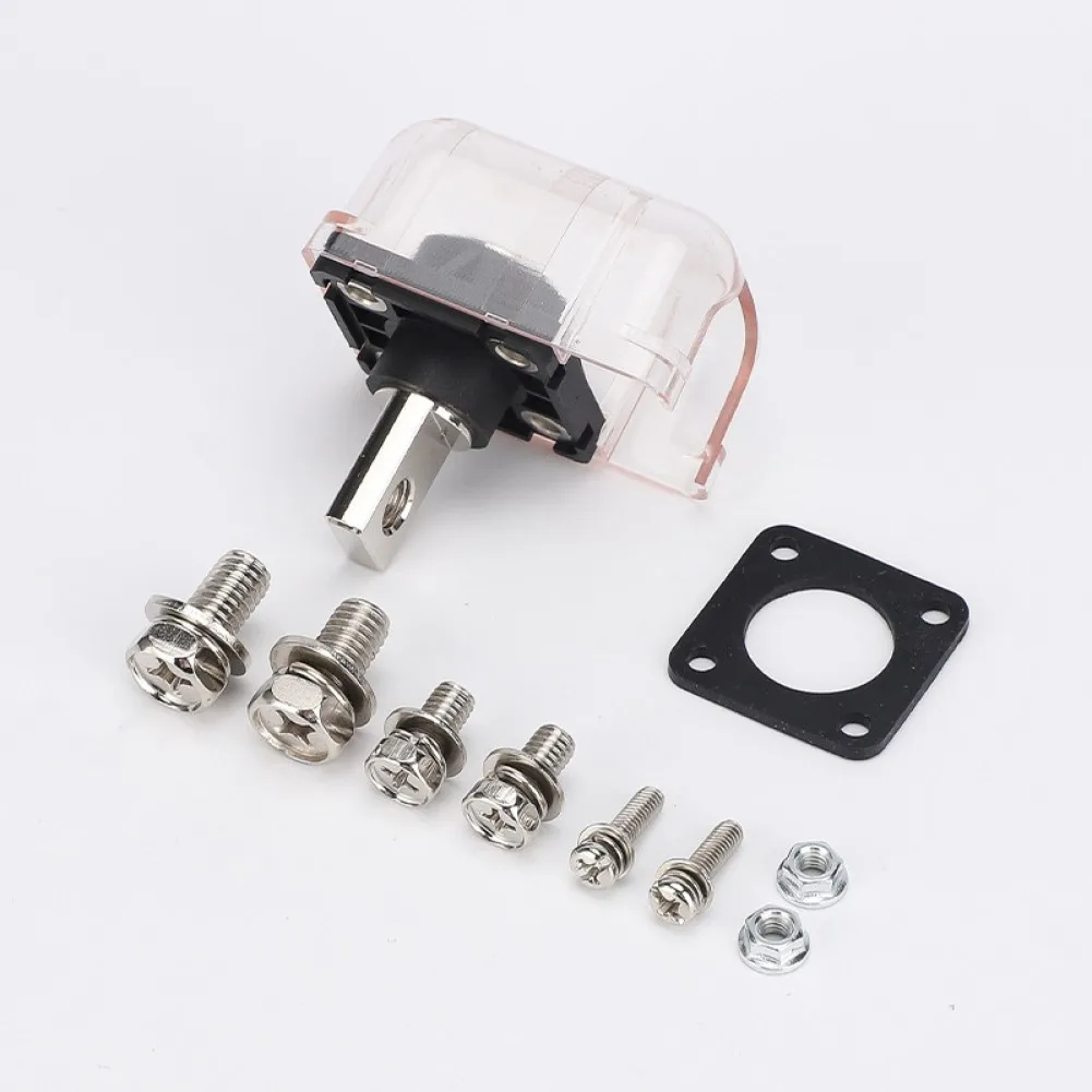 2PCS 250A Copper Energy Storage Terminal Block Red Black For Lithium Battery High Current Connector DC1000V Screw Fixing