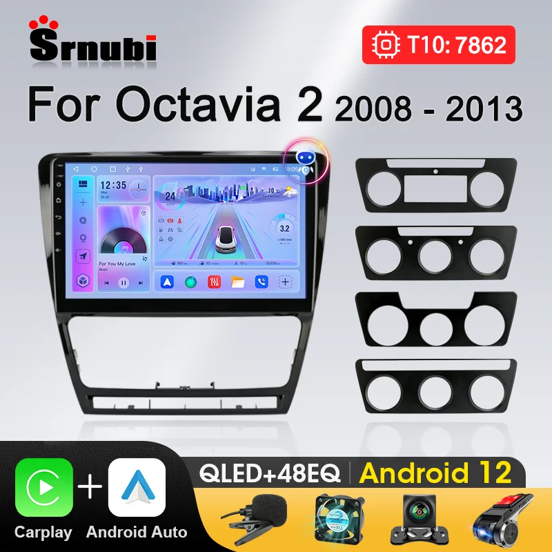 

Srnubi Android 12 For Skoda Octavia 2 A5 2007-2014 2 Din Car Stereo Radio Multimedia Video Player GPS Carplay Audio 4G Head Unit