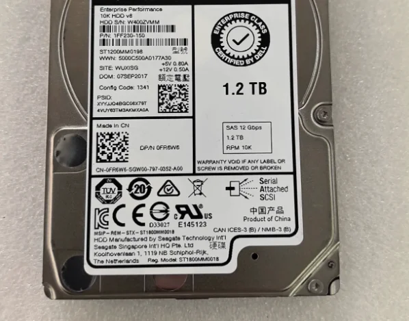 

Для 0FR6W6 ST1200MM0198 FR6W6 1,2T 12 ГБ 10K 2,5-дюймовый серверный жесткий диск SAS