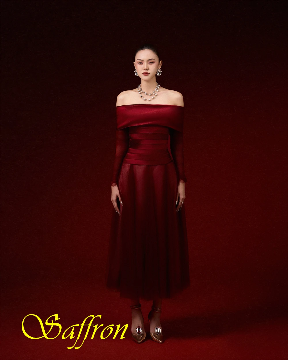 Moda personalizada organza a linha vestido de noite clássico barco pescoço vestidos de baile temperamento vestidos de ocasião especial