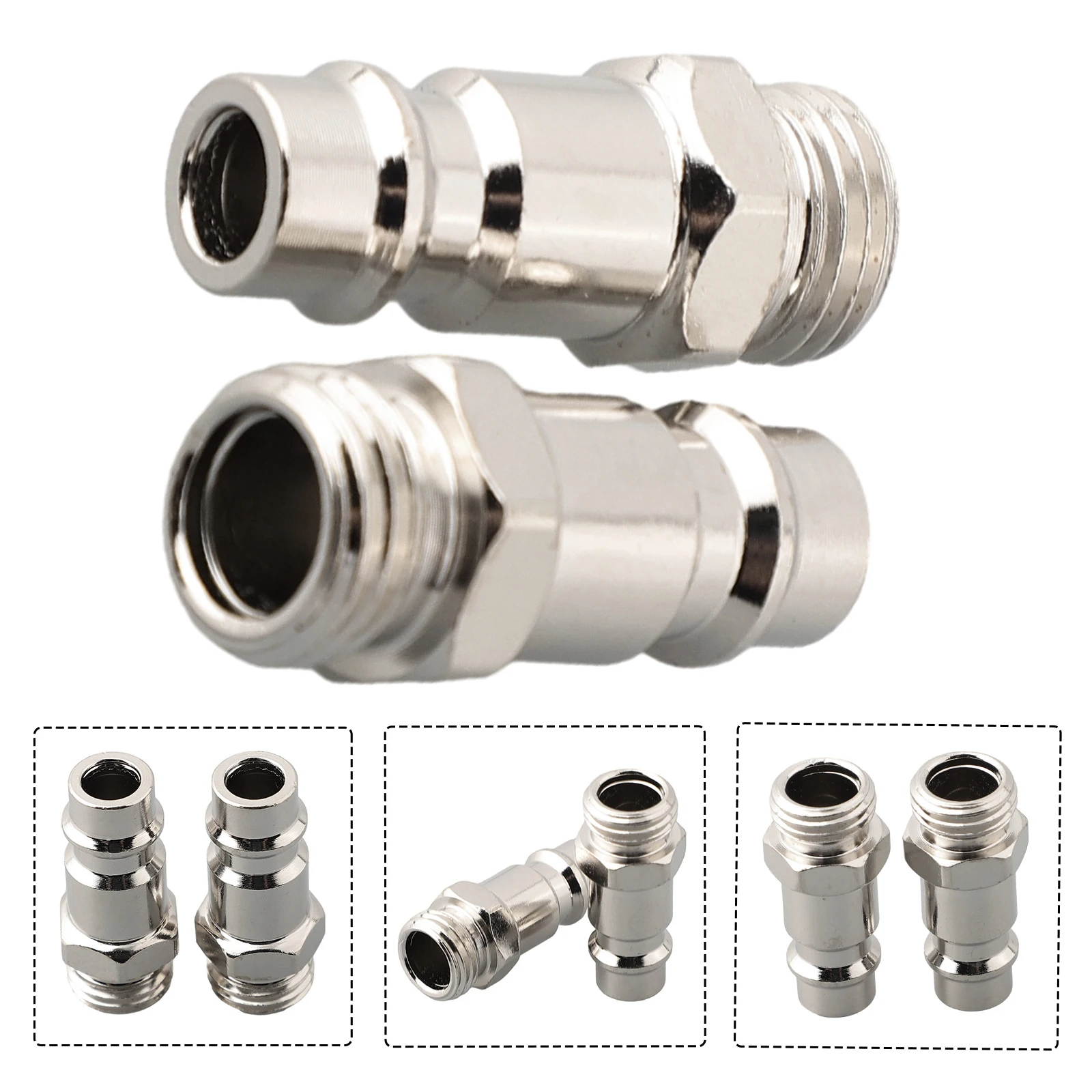2PCS Quick Release European G1/4 Plug Euro Compressed Air Line Coupler Connector Fitting Air Compressed Tips Pipe Fittings