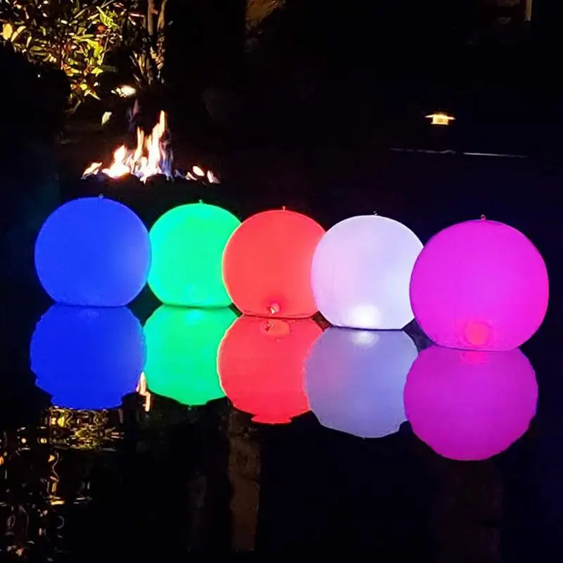 LED Beach Balls Glow In Dark 16 Colors Lights Inflatable Pool Toys Outdoor Pool Beach Party Supplies For Neon Decoration