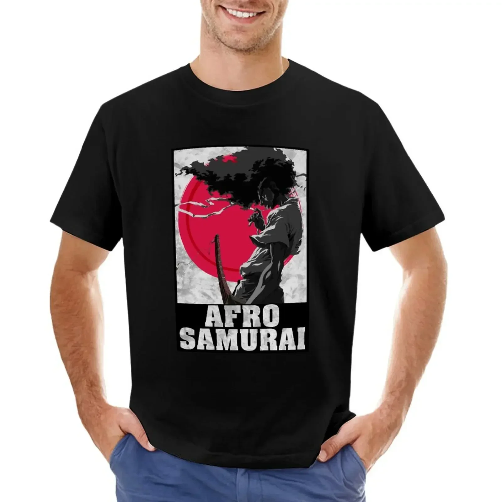 Blouse quick-drying quick drying tshirts for men  AFRO HAIR SAMURAI T-shirt  harajuku  oversized t shirt  t-shirt