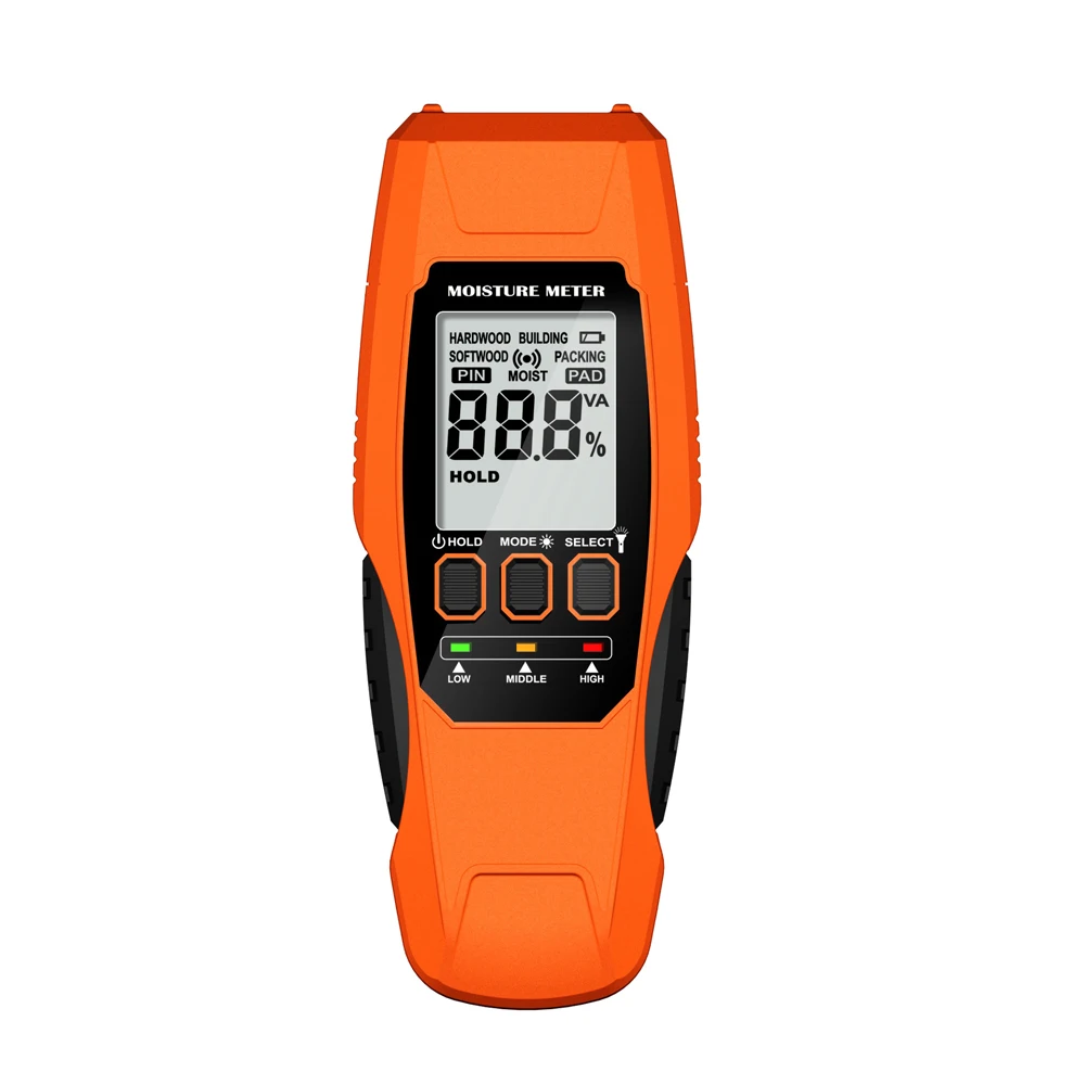 Digital Wood Moisture Test Meter LCD Display with Backlight Timber Humidity Tester Wood Building Moisture Content Detector