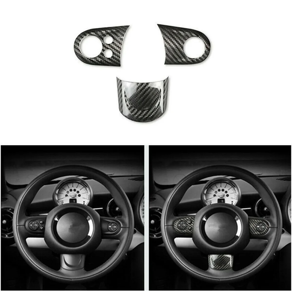 Car Steering Wheel Decoration Protective Cover Trim Sticker for BMW MINI Cooper Clubman R54 R55 R56 R60(B)