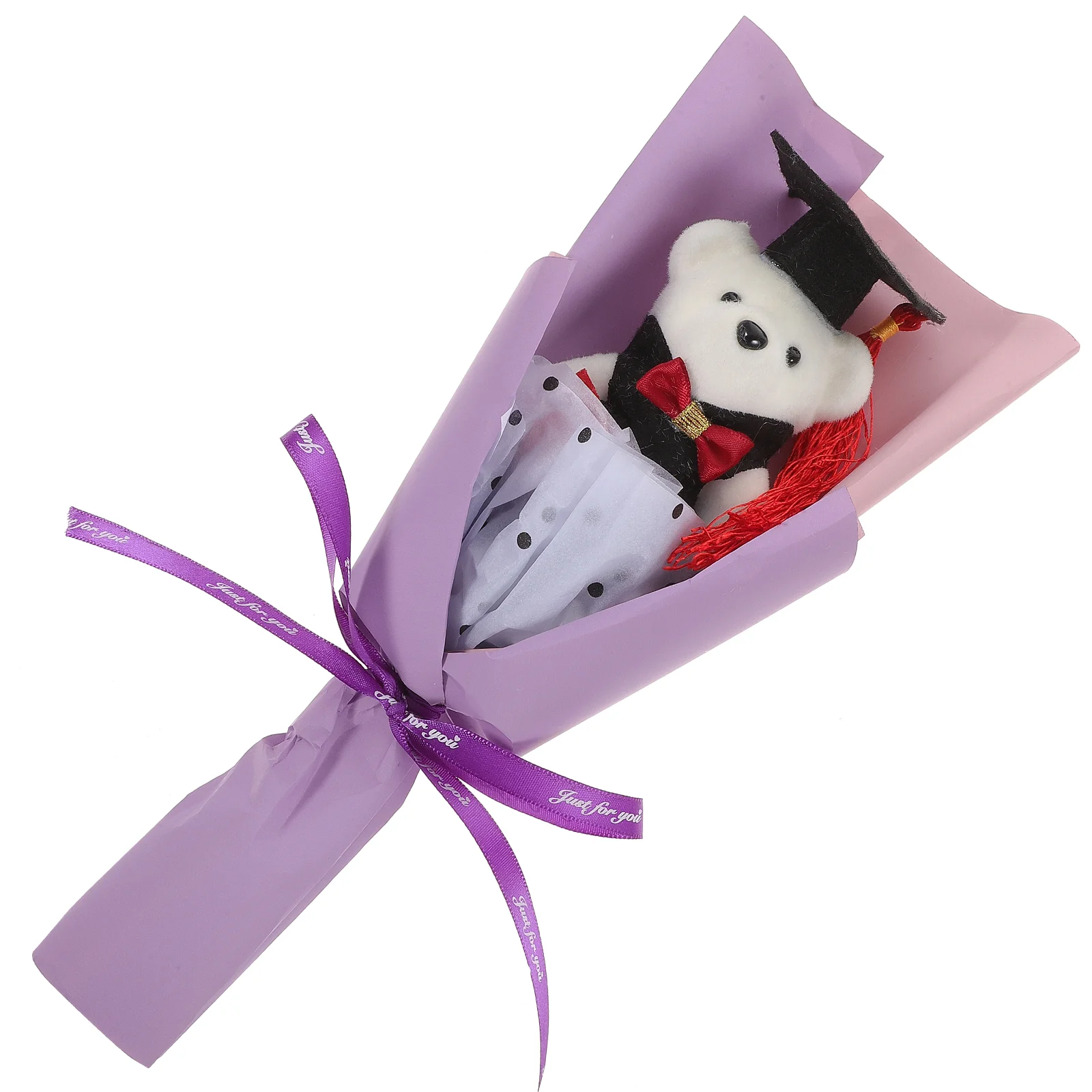 Animals Graduation Bear Bouquet Decoration Mini Chic Graduates Gift Purple Accessories