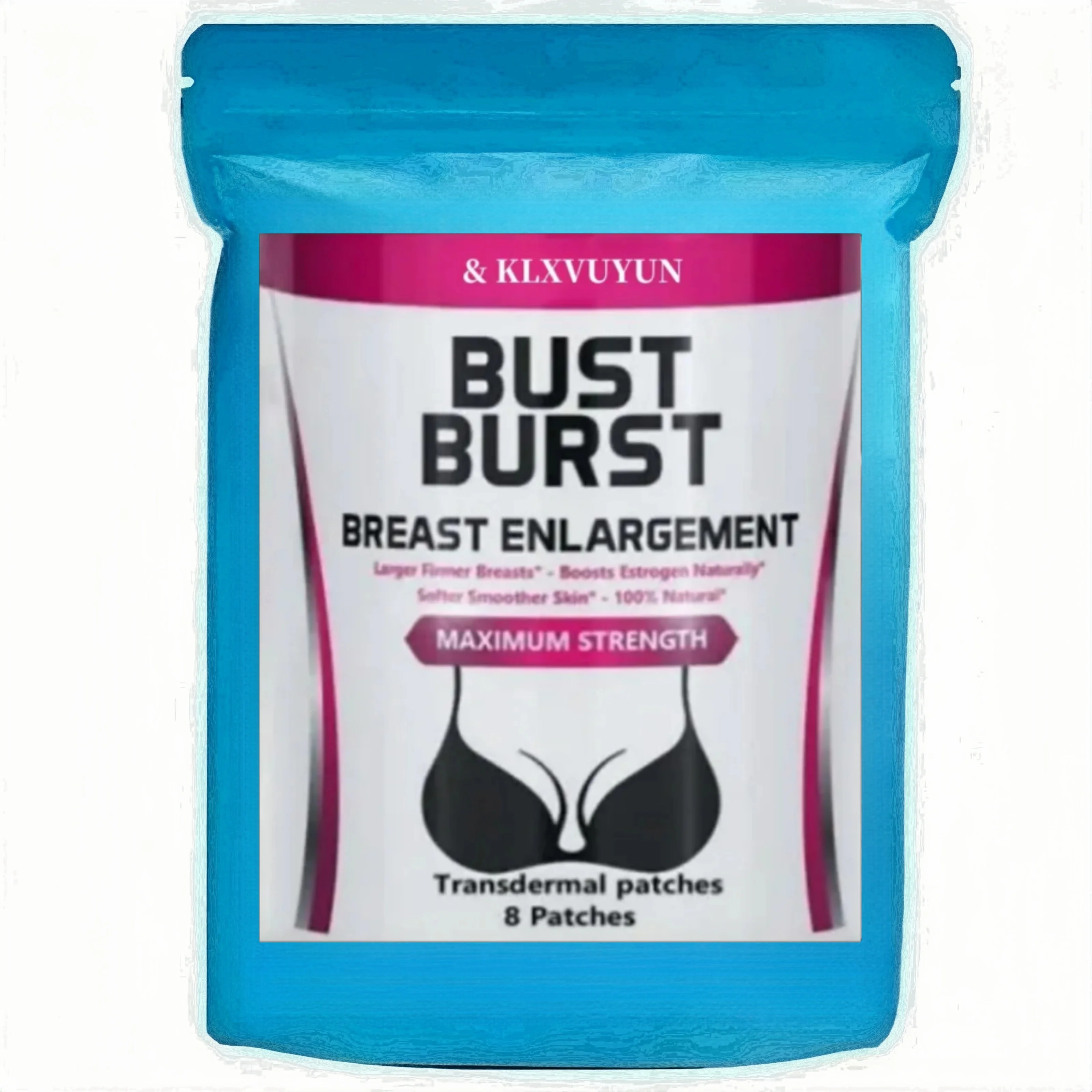 

Bigger Breast Enlargement Enhancement Firmer Fuller Larger Bust, Transdermal Patch, Made In Usa